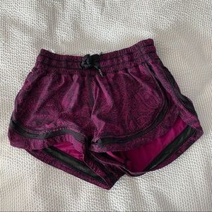Lululemon Pink / Purple and Black Paisley Shorts